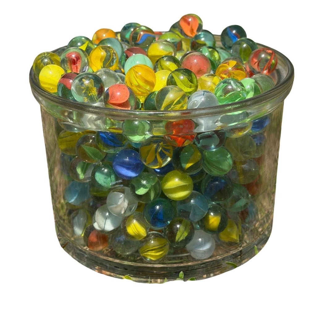 25 Count Mixed Glass Marbles Lot Vintage Modern Cats Eye Multicolor Bulk Assort - Picture 6 of 8